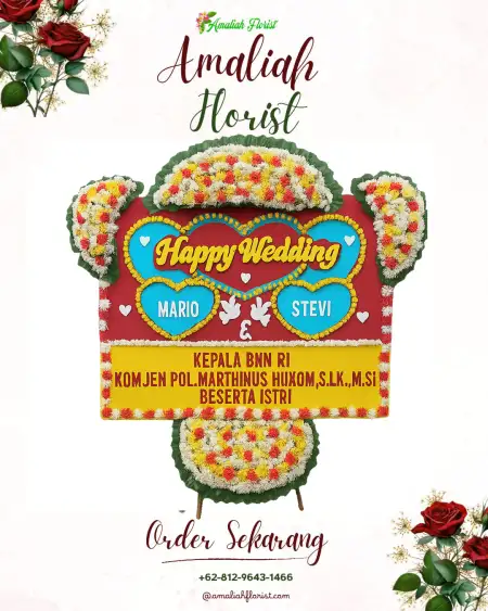 Papan Bunga Pernikahan Gesikharjo